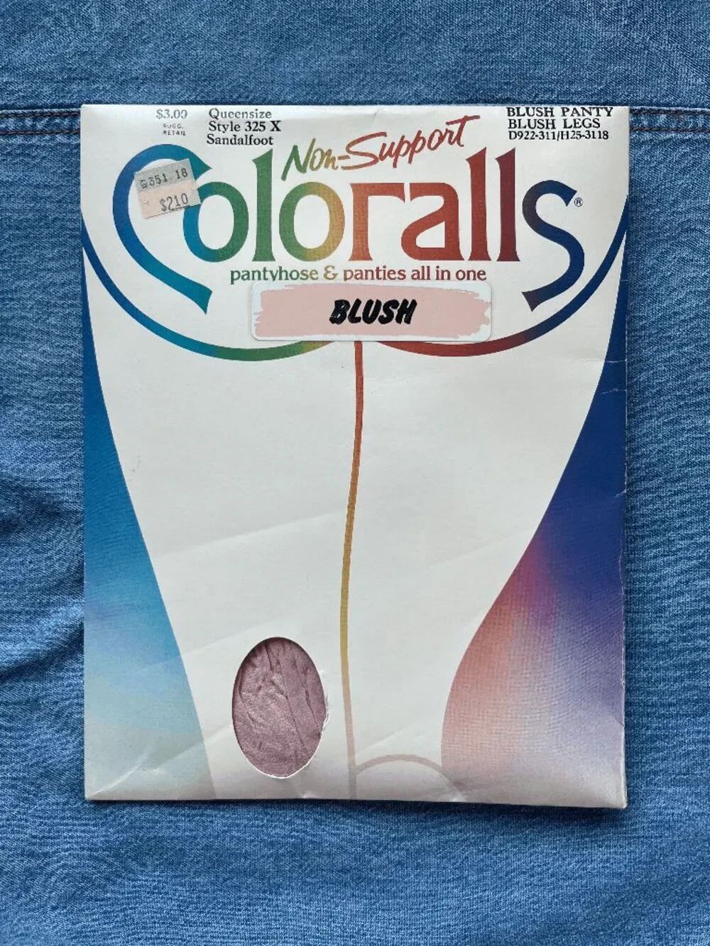 VTG Coloralls Pantyhose Blush Queen Size NOS 80s Deadstock Balletcore USA